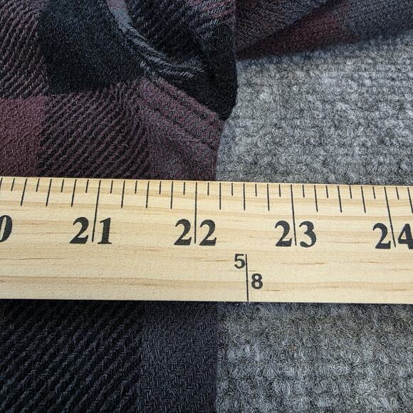 Orvis Shirt Mens Medium Red Gray Plaid Flannel Double Pocket Button Up Shacket - Picture 5 of 16